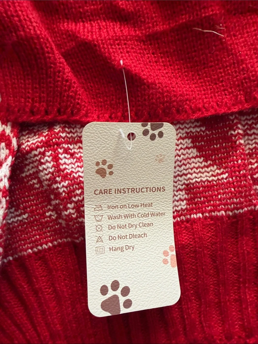 Festive Red Reindeer Knit Dog Sweater - Unbranded